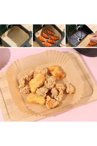 Fırsatkolik 50Pcs Air Fryer Baking Paper Disposable Oil-Proof Non-Stick Squar...