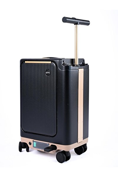 MAC CENTER Smart wheeled suitcase – vertical design with front drawer and con...