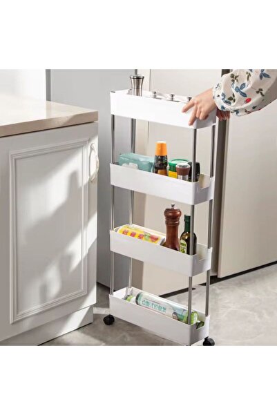 Rack Universal shelf with wheels, high quality material, high edges, 4 compac...