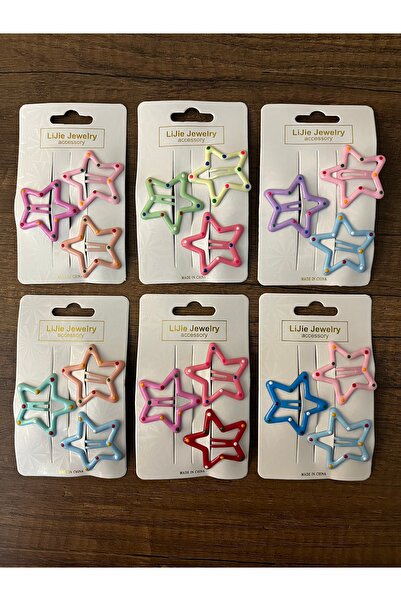 gülümse gel Kız Çocuk Çıtçıt Toka Deniz Yıldızı Yıldız Figürlü Renkli 1 Kart ...