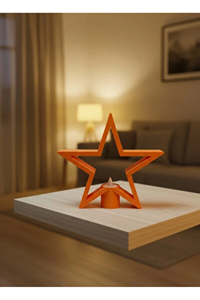 Fırsatkolik Orange Star Candle Holder Dim Light Living Room Decor