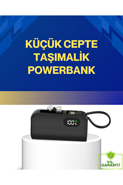 KÜÇÜK HAZİNE Mey İthalat® LED Göstergeli 2000mAh Cep Tipi Hızlı Şarj Powerbank