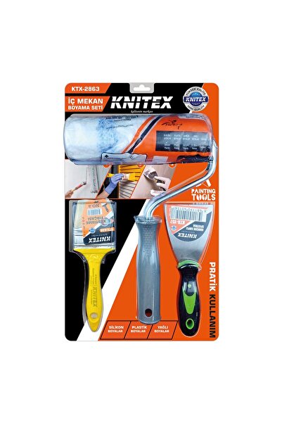 Fırsatkolik 3Pcs Nalbur - Painter Set Spatula - Cutting Brush - Paint Roller ...