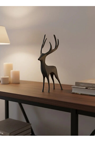 Fırsatkolik Gray Deer Figurine Minimal Design Stylish Home Accessory