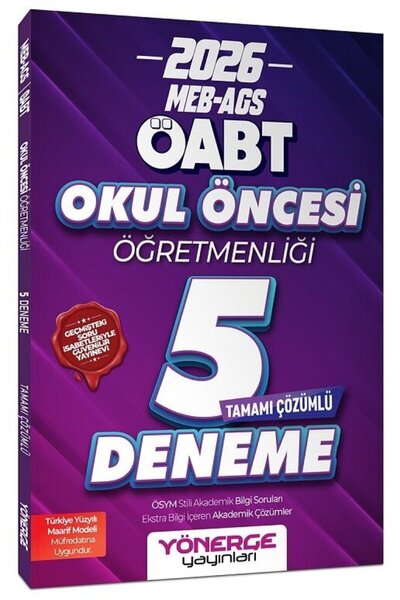 Yönerge Yayınları Yönerge 2026 ÖABT MEB-AGS Okul Öncesi Öğretmenliği 5 Deneme...