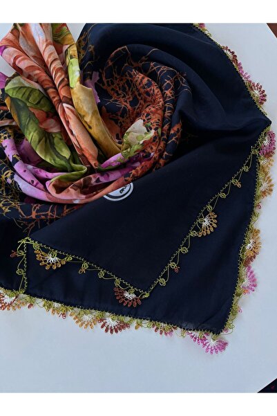 CENK YAZMA Broderie manuală cu ac în culoare bleumarin, broderie yemenită, br...