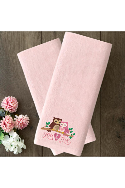 Ursa Towel with Embroidered Design of Love Doves Written in English and Hindi