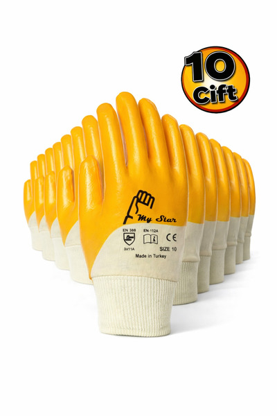 My Star İş Eldiveni EN 388 No:10 – Nitril Kaplama – 10 Çift