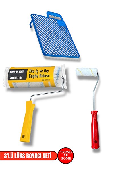 OSKAR FIRÇA 3’lü Boyacı Seti – 20 cm Rulo + 10 cm Rulo + Boya Izgara (Rulo El...