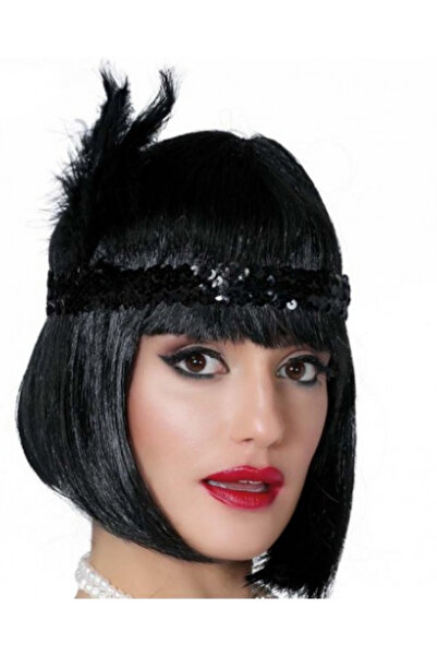 Fırsatkolik Black Color Feathered Charlieston Hair Band Headband (5067)