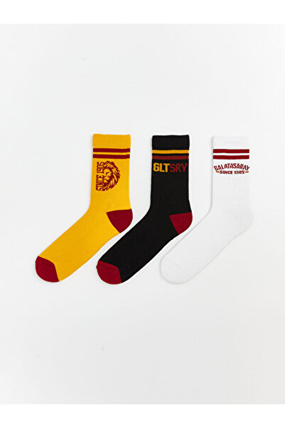 LC Waikiki Rmz Gi̇yi̇m Farki̇yla Licensed Printed Men's Towel Socks 3-Piece Set