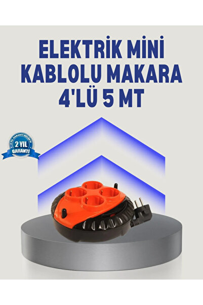 Fırsatkolik 4-Outlet Reel with 5-Meter Extension Cord, Red
