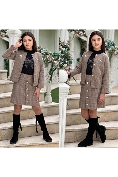 zavera for kids Κοριτσίστικο Εορταστικό Σετ 3 τεμαχίων: Τουίντ Σακάκι, Φούστα...