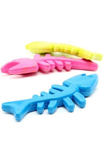 Fırsatkolik Fish Bone Skeleton Shaped Colorful Plastic Cat Toy (5067)