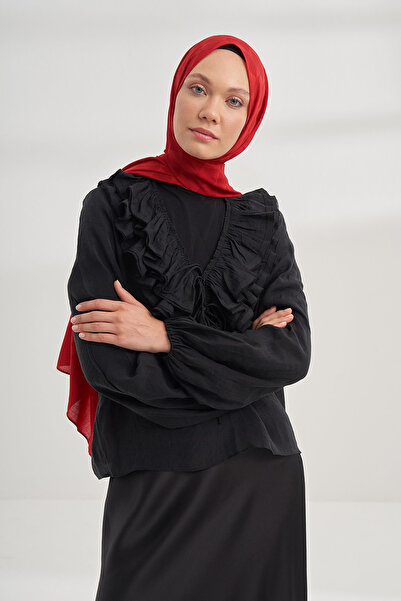 ARMANDA Cotton Monogram Geometric Pattern Shawl 3120 - 50 Red