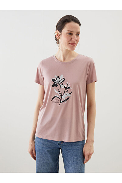 LC Waikiki Νέα σεζόν Crew Neck Floral Γυναικείο Tisort - S5FQ07Z8