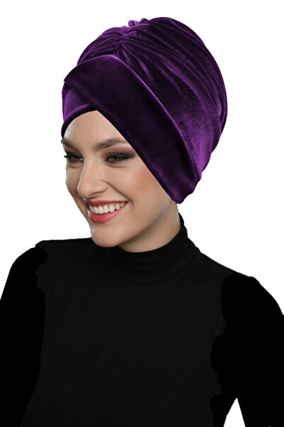 elysianfidan غطاء رأس طبي جاهز باللون الأرجواني مبطن بالقطيفة مناسب للاستخدام...