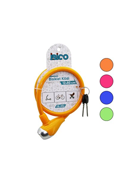 Fırsatkolik قفل دراجة برأس بلاستيكي مع رأس معدني مع مفتاح، غلاف سلك فولاذي مل...