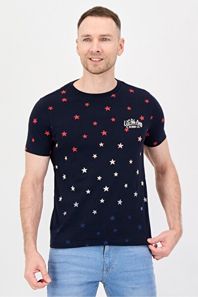 U.S. Polo Assn. Men Crew Neck Short Sleeve Embroidered Logo T-Shirt, Multicolor