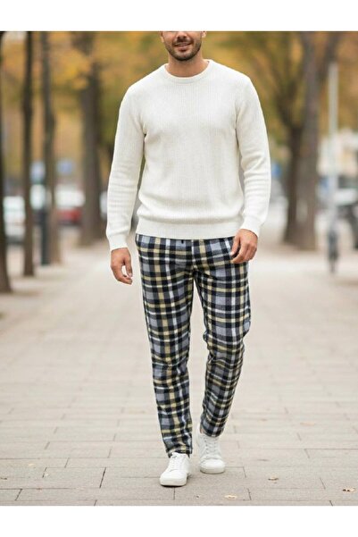 HAVVA HOME Men's and Women's (Unisex) Plaid Patterned Checkered Fleece Trouse...