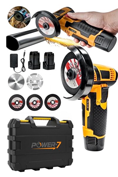 POWER7 Profesyonel Mini Şarjlı Taşlama ve Kesme Makinesi Seti - 21V Çift Akül...