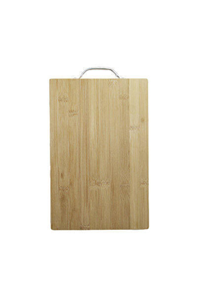 Fırsatkolik Wooden Bamboo Cutting Board with Metal Handles 20X30X1.7Cm (5067)