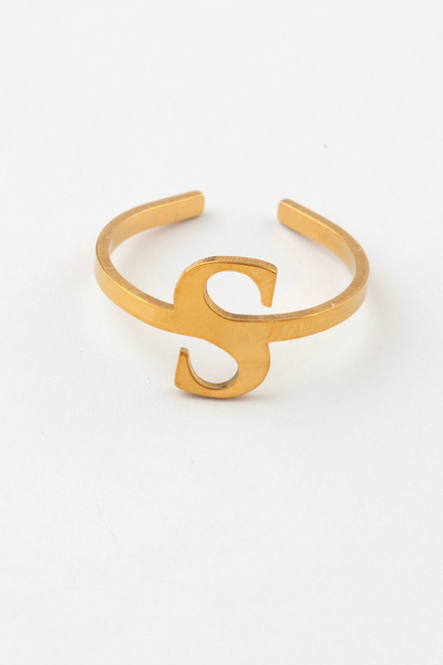 Sortie Aksesuar خاتم حروف من الفولاذ المقاوم للصدأ قابل لتعديل الحجم ولا يتغي...