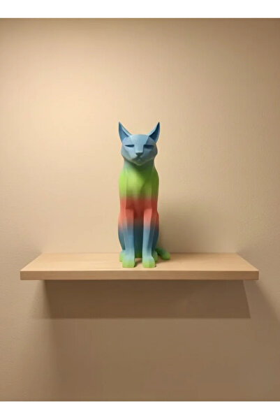Fırsatkolik Pastel Rainbow Cat Figure Table and Shelf Top Home Decoration