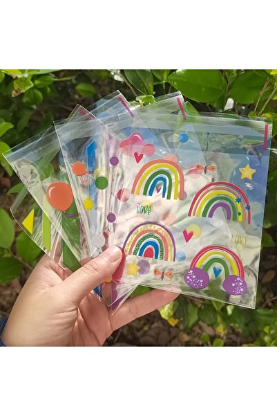 iğne izi Banded Transparent Patterned Bag Opp 10x10 Cm 95 Pieces