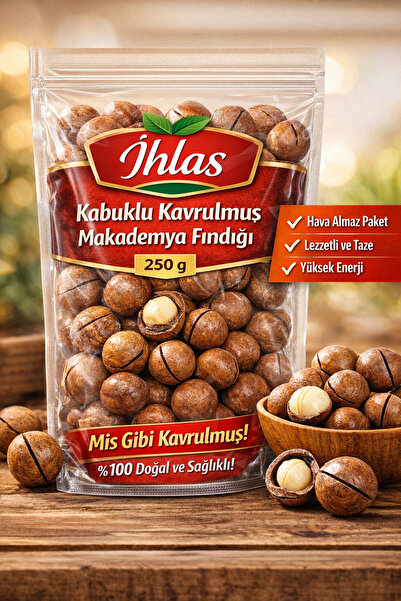 İhlas Kavrulmuş Kabuklu Makadamya 250Gr - Vakumlu Paket -