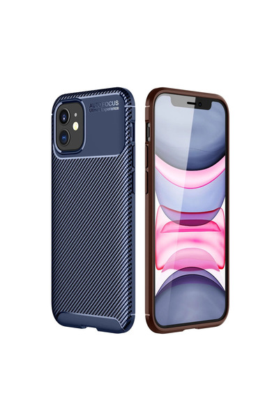 eco port iPhone 12 Mini Case Auto Focus Carbon Cover - Navy Blue