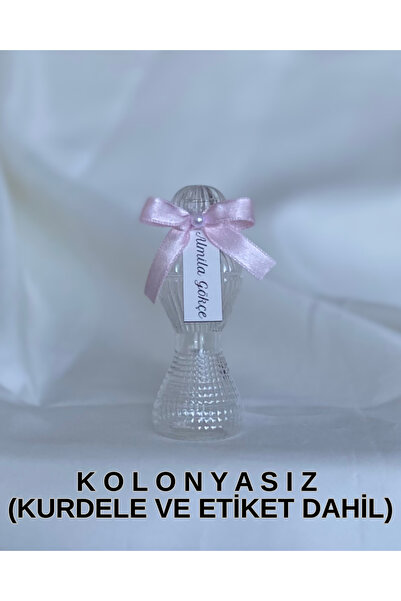Pearl Star (40 ADET) Pembe Kurdeleli Mika Plastik Pırlanta Boş Kolonya Şişesi...