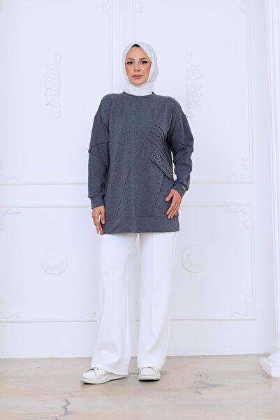 Moodbasic Τουνίκ με ραφές, λεπτομερή τσέπες και πέτρες