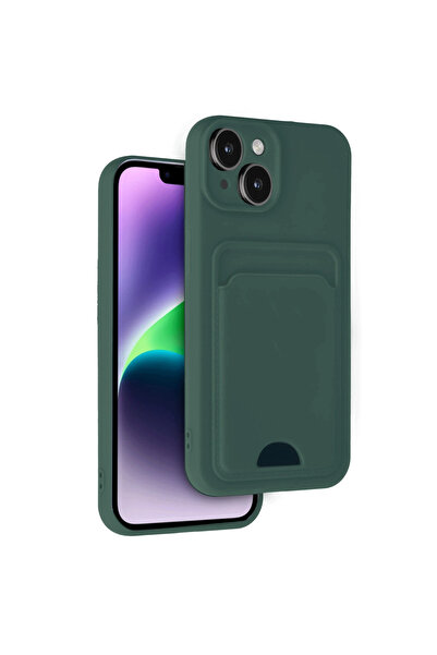 eco port iPhone 14 Case Kelvin Silicone with Business Card - Dark Green