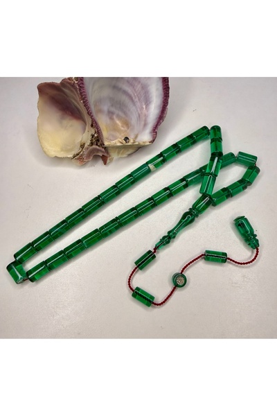 İskenderun Tesbihcilik Emerald Green Şevket Buğurca Signed Cut-Off Model Fire...