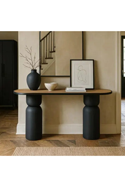 Palma homez Modern Console Table with Black Base – 120×40×76 cm
