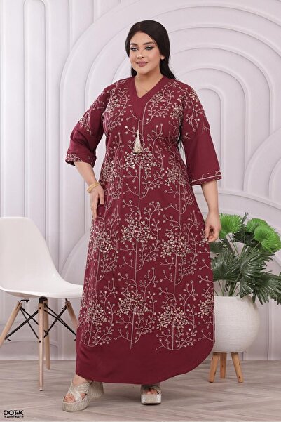 M&O 2 جلابية كتان تطريز ترتر موديلات شهر رمضان المبارك