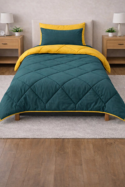 Zarif Home Sleeping Set Natural Ranfors Single - Turquoise Yellow