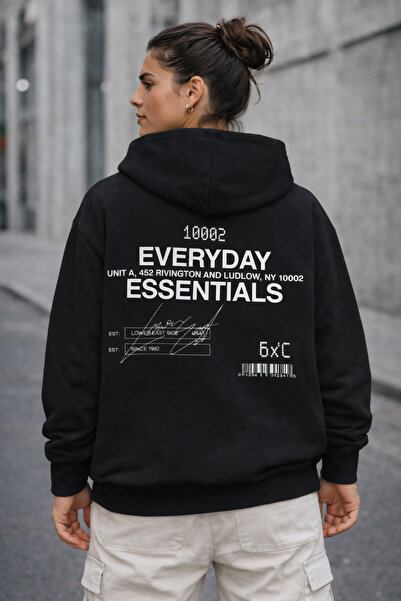 CAMBLYS سويت شيرت هودي بطباعة على الظهر من ESSENTIALS EVERDAY، مقاس كبير، للج...