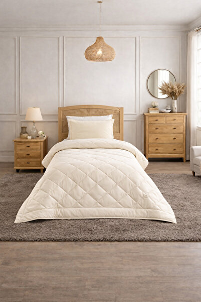 Zarif Home Sleeping Set Natural Ranfors Single - Cream-White