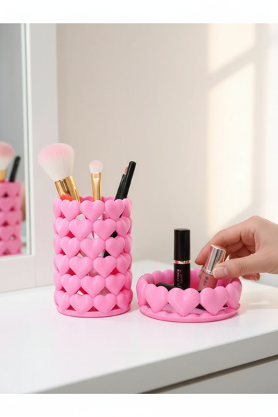 esa gaming Set de două organizatoare de machiaj cu design inimă |   Cutie pen...