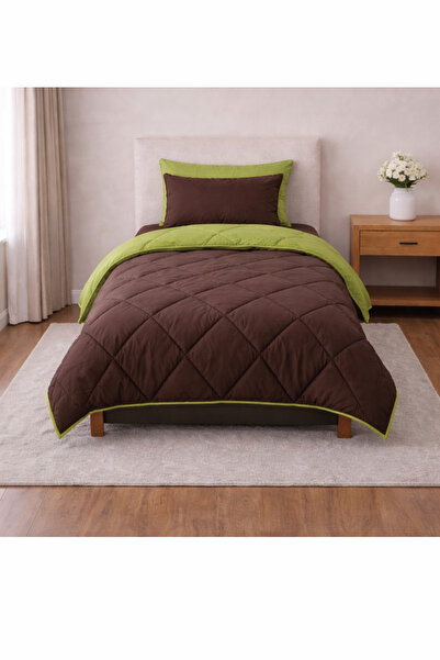 Zarif Home طقم نوم ناتشورال رانفورز فردي - بني - أخضر