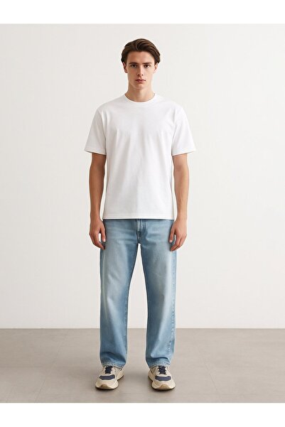 Ltb Short Sleeve Crew Neck Basic White T-Shirt