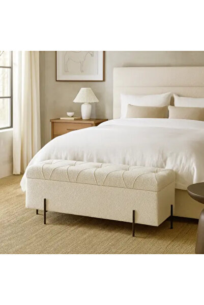 Palma homez Modern Soft Upholstered Seat - White - 100×43×49 cm