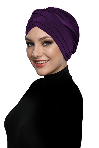 elysianfidan غطاء رأس طبي جاهز باللون الأرجواني بثلاثة خطوط مناسب للاستخدام ا...