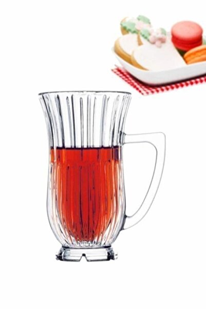Paşabahçe Glamour Ayaklı Çay Bardak - Kulplu Çay Bardağı 6 Lı Cristalline
