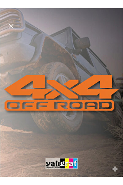 Yalıgraf Reklam Tabela 4X4 Off Road Jeep Car Atv Sticker Sticking Model2 20X6...