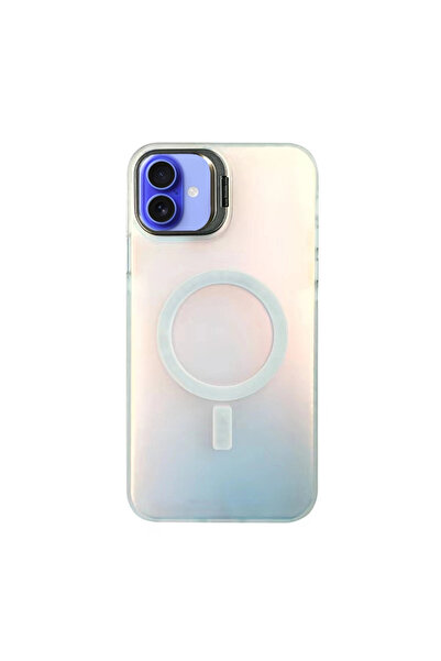 eco port غطاء حماية لهاتف آيفون 16 بلس من بريميرا مع حامل ماجسيف - أبيض