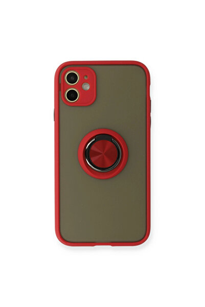 eco port iPhone 11 Case Montreal Silicone Cover with Ring - Red