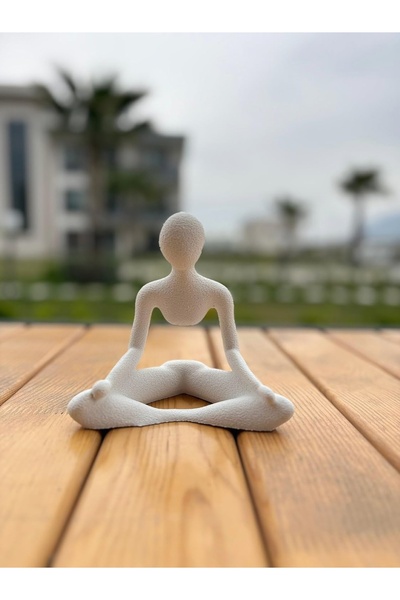 Meditasyon Pozlu Soyut Figür Heykel Modern & Minimal Dekoratif Obje
